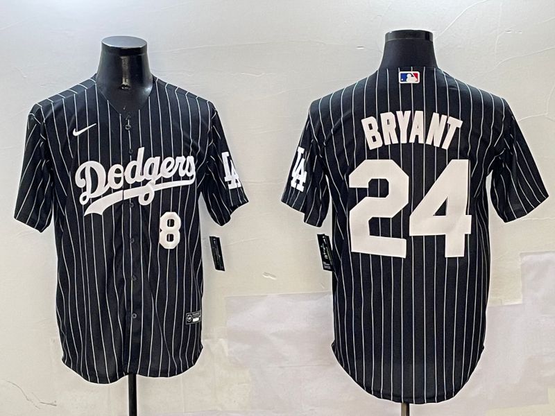 Men Los Angeles Dodgers #24 Bryant Black Stripe Jointly Name 2025 Nike MLB Jersey style 1->los angeles dodgers->MLB Jersey